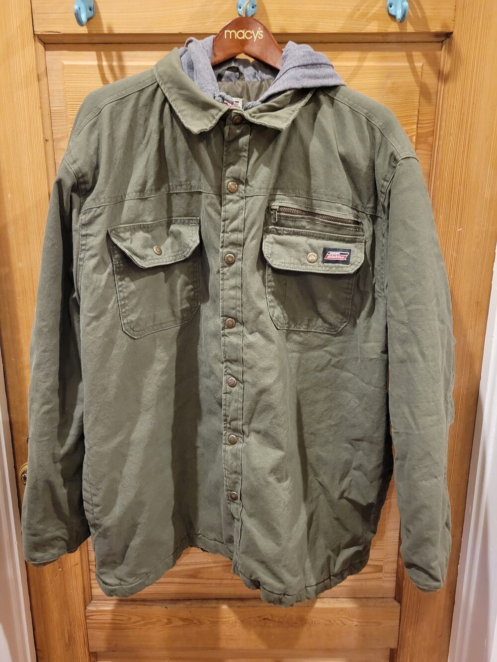 Dickies Hooded Insulated Work Jacket Olive Green Mens 2XL